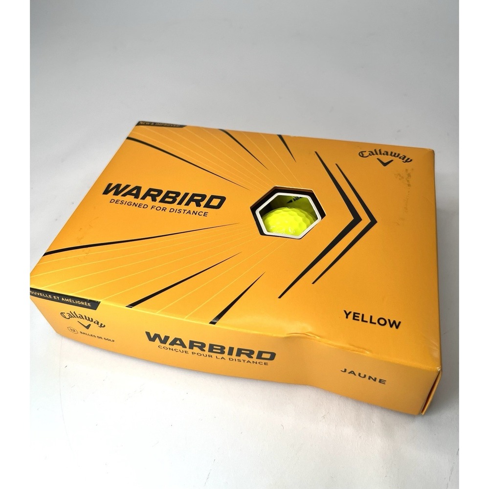 Callaway Warbird Golf Balls One Dozen Yellow Maximum Distance and Control